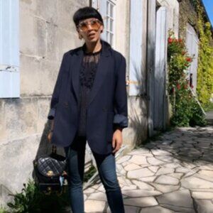 Soeur Navy Oversized Blazer, Sz 36